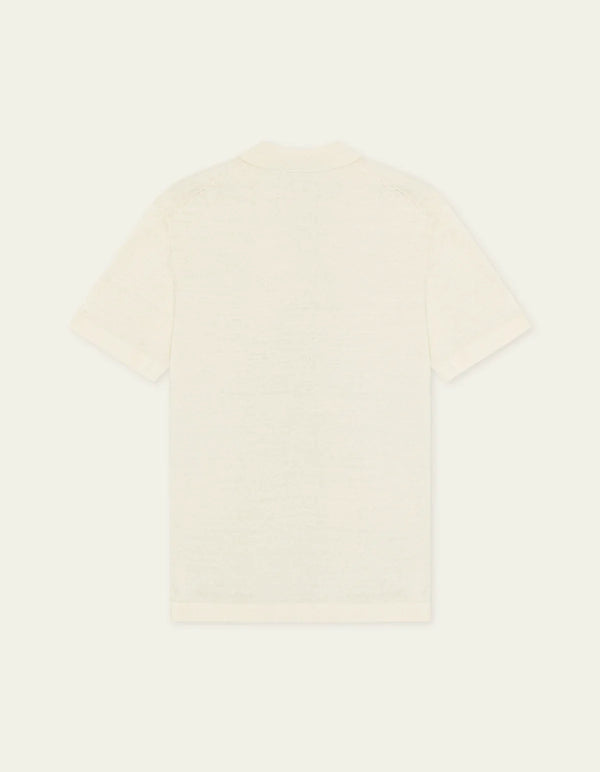 Les Deux Signature Knit Polo Eggnog White