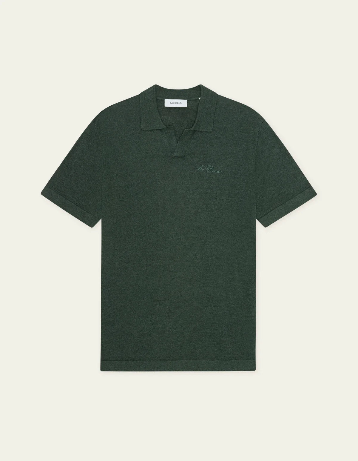 Les Deux Signature Knit Polo Pine Green