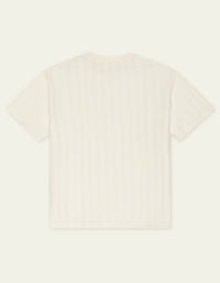 Les Deux Stripe Jacquard T-Shirt Eggnog White