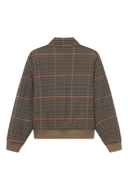 Les Deux Varsity Houndstooth Jacket Teak Brown