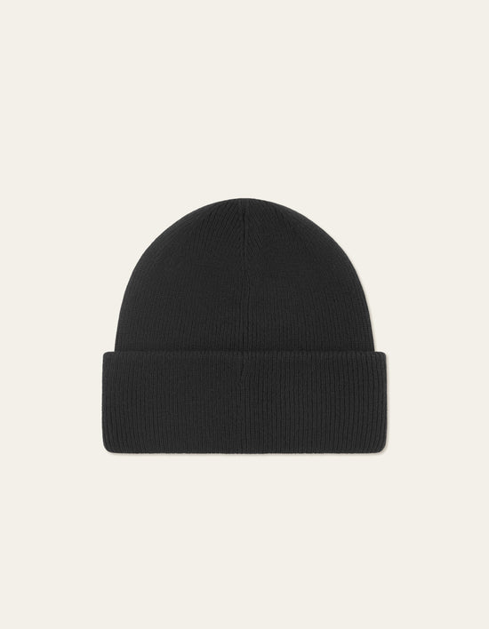 Les Deux Wayne Embroidered Beanie Black