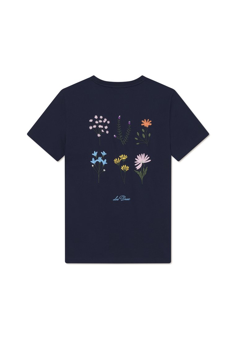 Les Deux Wild Flower T-Shirt Dark Navy