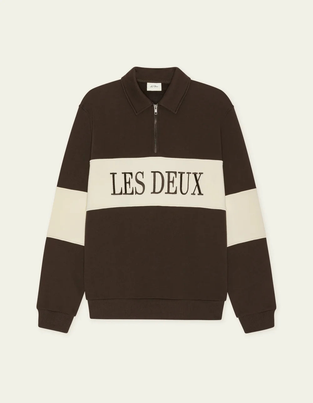 Les Deux ZIPPER RUGBY SWEATSHIRT Mole Brown