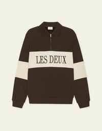 Les Deux ZIPPER RUGBY SWEATSHIRT Mole Brown
