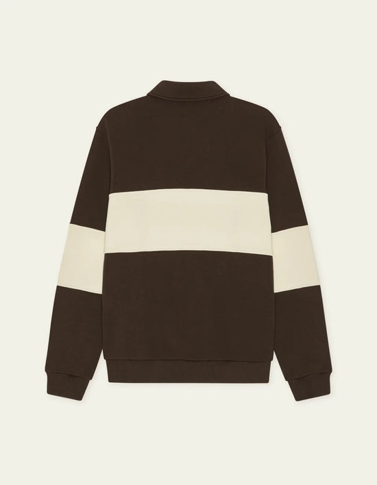 Les Deux ZIPPER RUGBY SWEATSHIRT Mole Brown