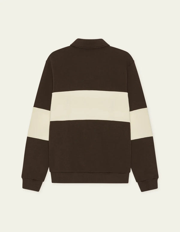 Les Deux ZIPPER RUGBY SWEATSHIRT Mole Brown