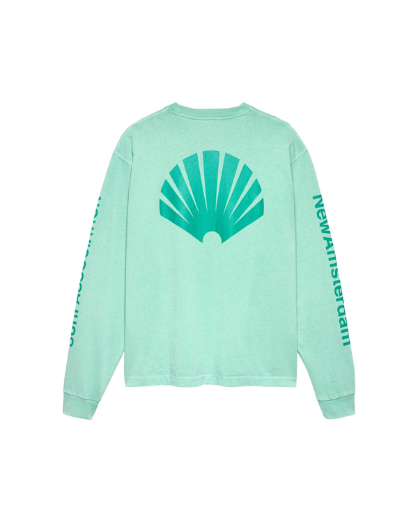 New Amsterdam LOGO LONGSLEEVE Ocean Wave Sea Green — New Amsterdam