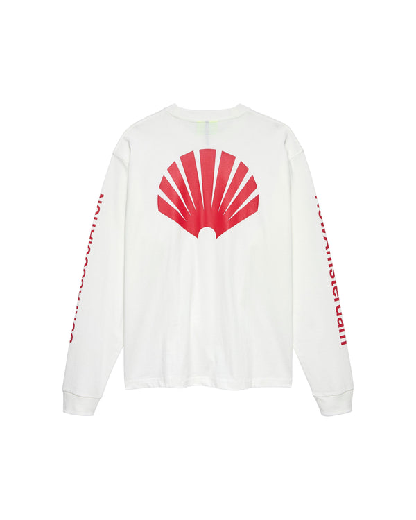 New Amsterdam LOGO LONGSLEEVE White Deep Red — New Amsterdam
