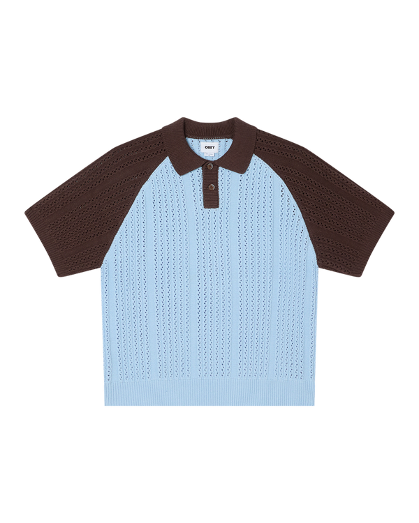 OBEY ABEL POLO SWEATER SKYWAY MULTI — Obey