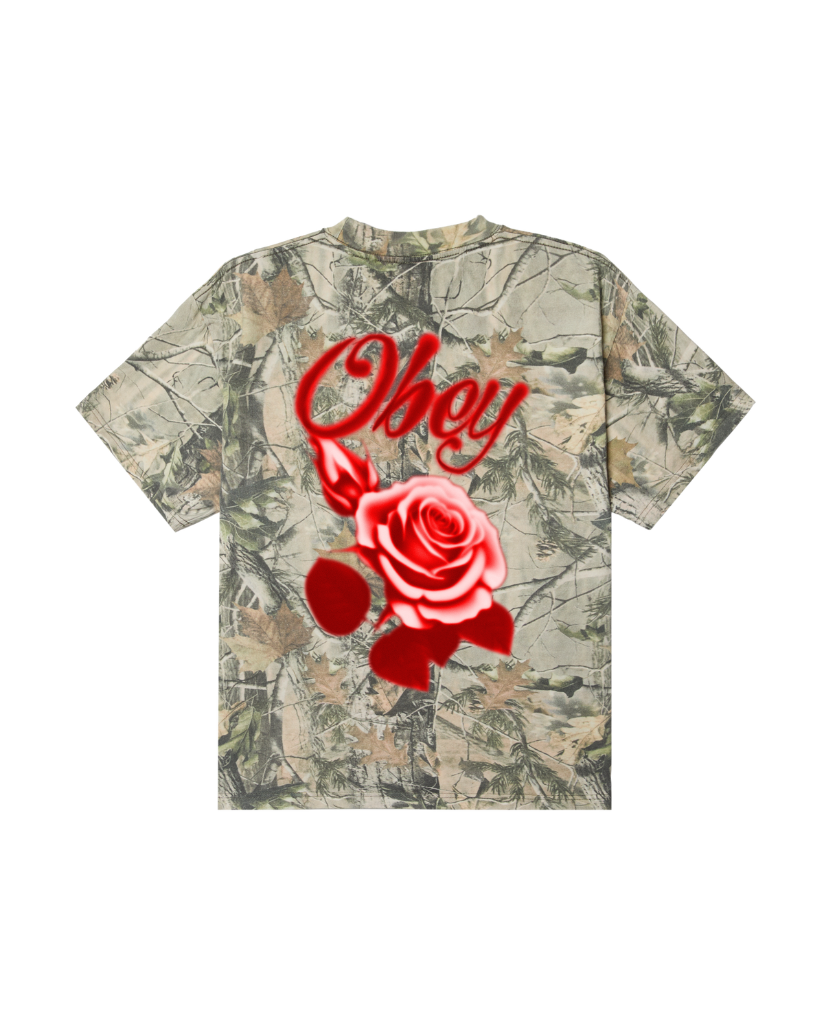 OBEY AIRBRUSHED ROSE S/S TEE LEAF CAMO