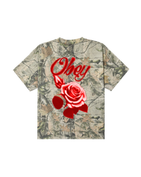 OBEY AIRBRUSHED ROSE S/S TEE LEAF CAMO