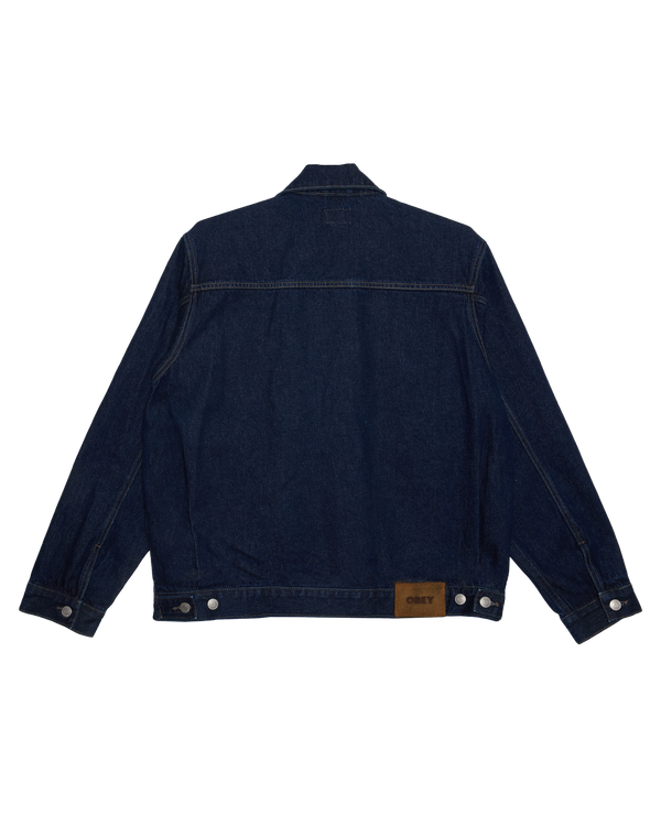 OBEY BASE TRUCKER JACKET RINSE INDIGO