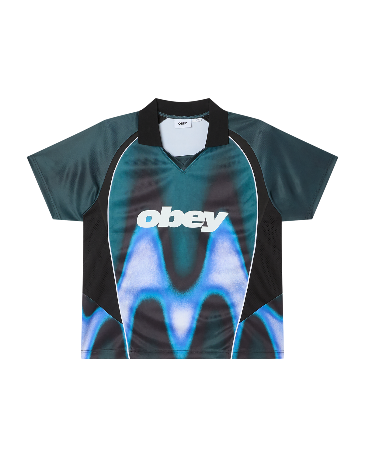 OBEY BLURRED SOCCER JERSEY DARK TEAL MULTI