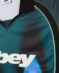 OBEY BLURRED SOCCER JERSEY DARK TEAL MULTI