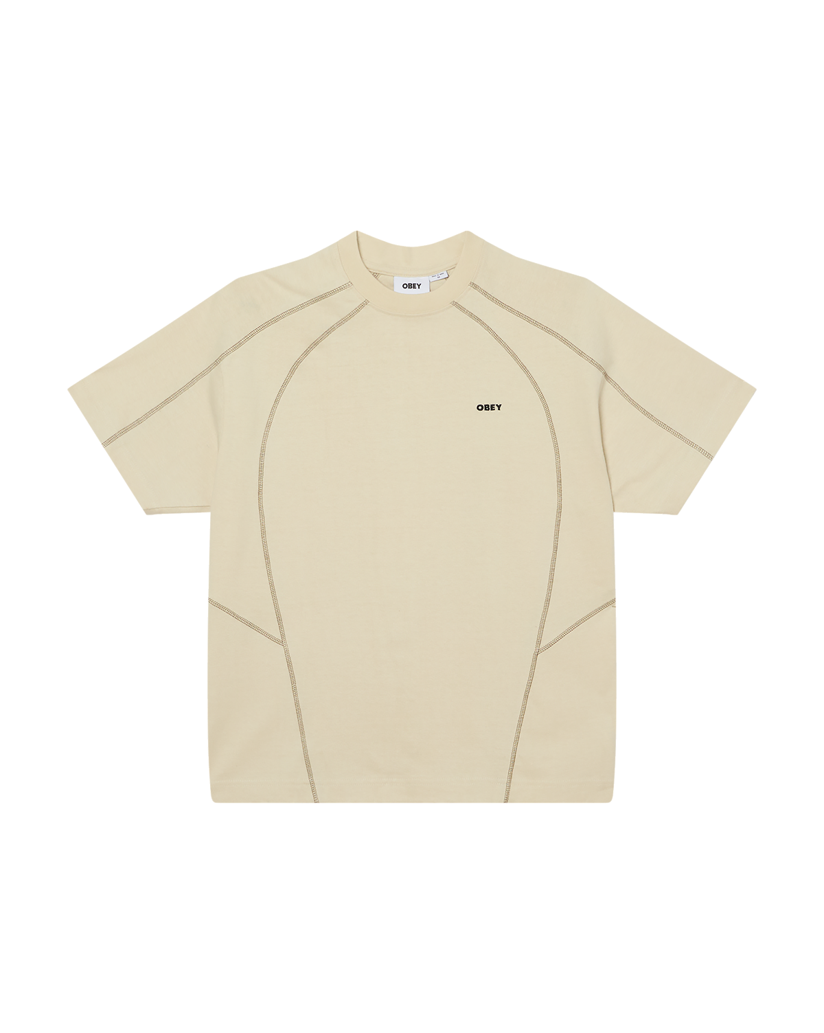 OBEY CONTRAST STITCH S/S TEE SILVER BIRCH