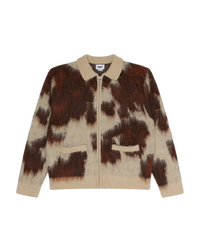 OBEY COW PATTERN ZIP SWEATER COW MULTI