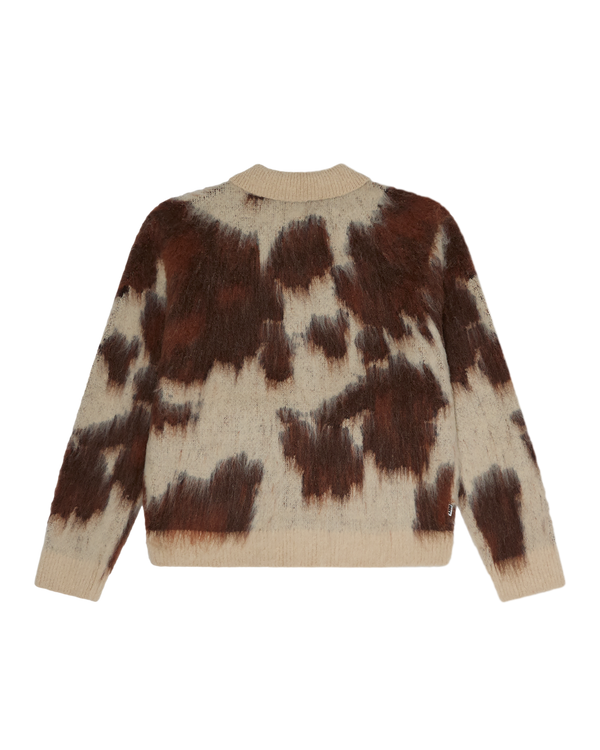 OBEY COW PATTERN ZIP SWEATER COW MULTI
