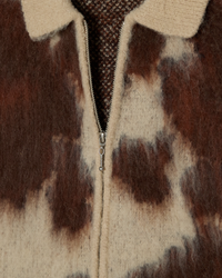 OBEY COW PATTERN ZIP SWEATER COW MULTI