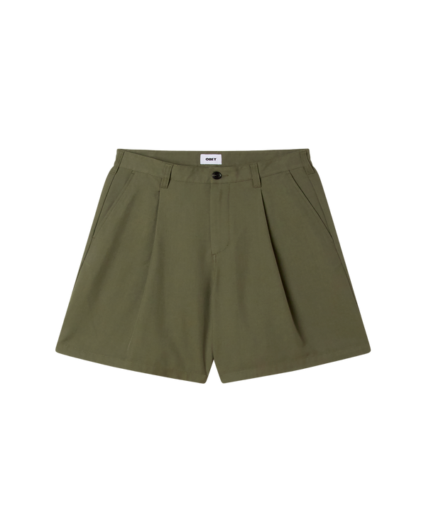 OBEY DEAN PLEATED SHORT TEA LEAF — Obey
