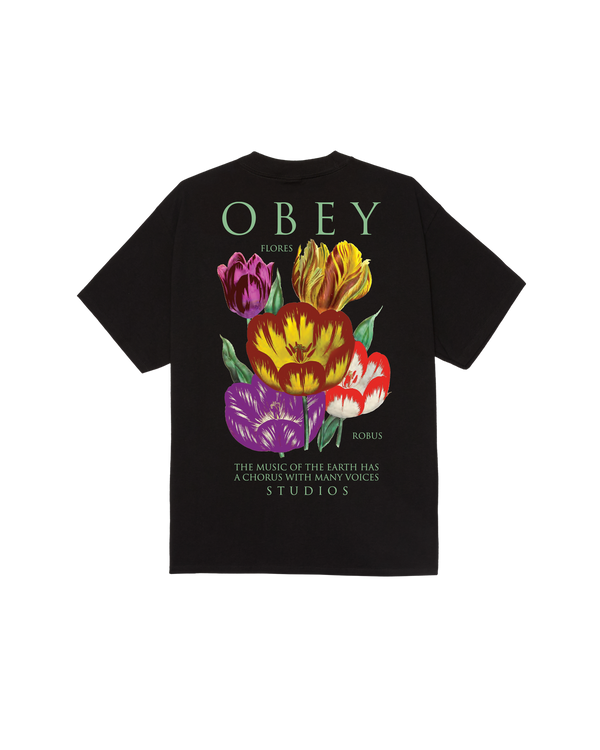 OBEY FLORES ROBUS CLASSIC T-SHIRT BLACK — Obey