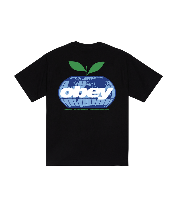 OBEY INTERCONTINENTAL HEAVYWEIGHT T-SHIRT BLACK — Obey