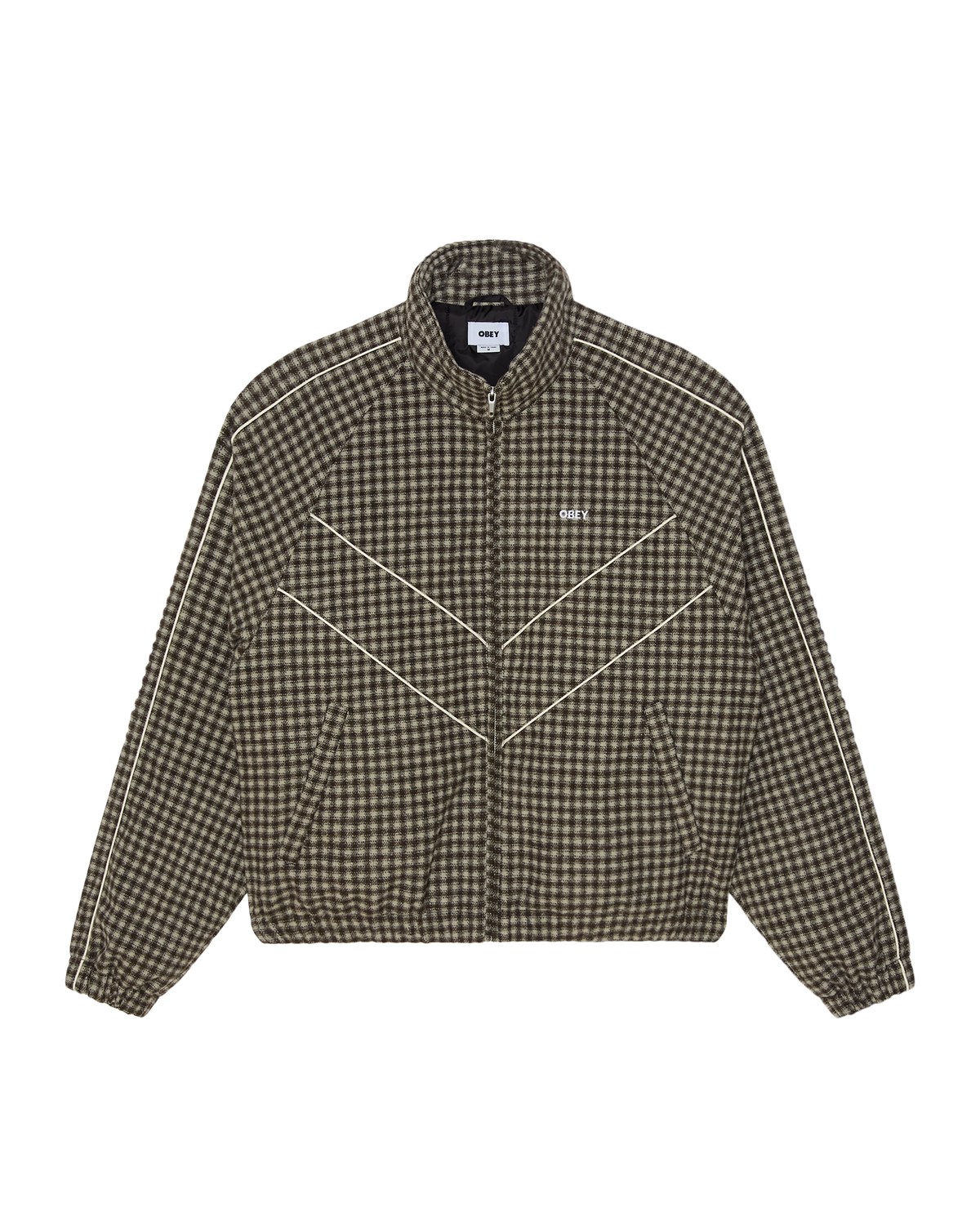 OBEY LEISURE TRAINING JACKET ABBEY STONE PLAID