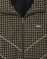 OBEY LEISURE TRAINING JACKET ABBEY STONE PLAID