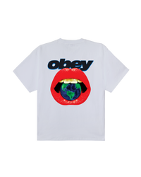 OBEY LIPS S/S TEE WHITE