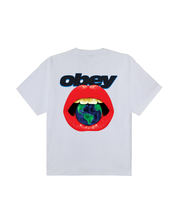 OBEY LIPS S/S TEE WHITE — Obey