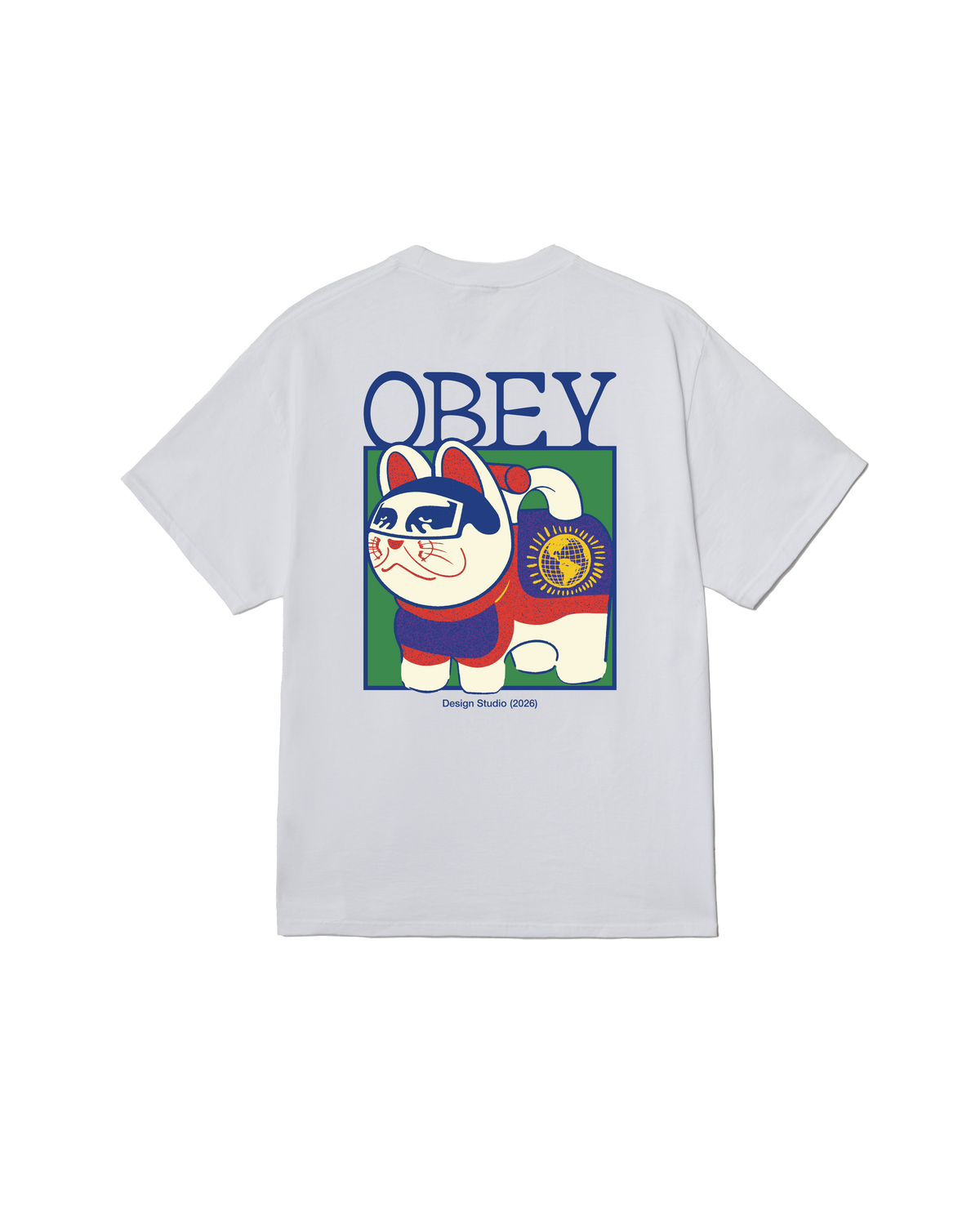 OBEY LUCKY CAT CLASSIC T-SHIRT WHITE