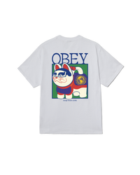 OBEY LUCKY CAT CLASSIC T-SHIRT WHITE