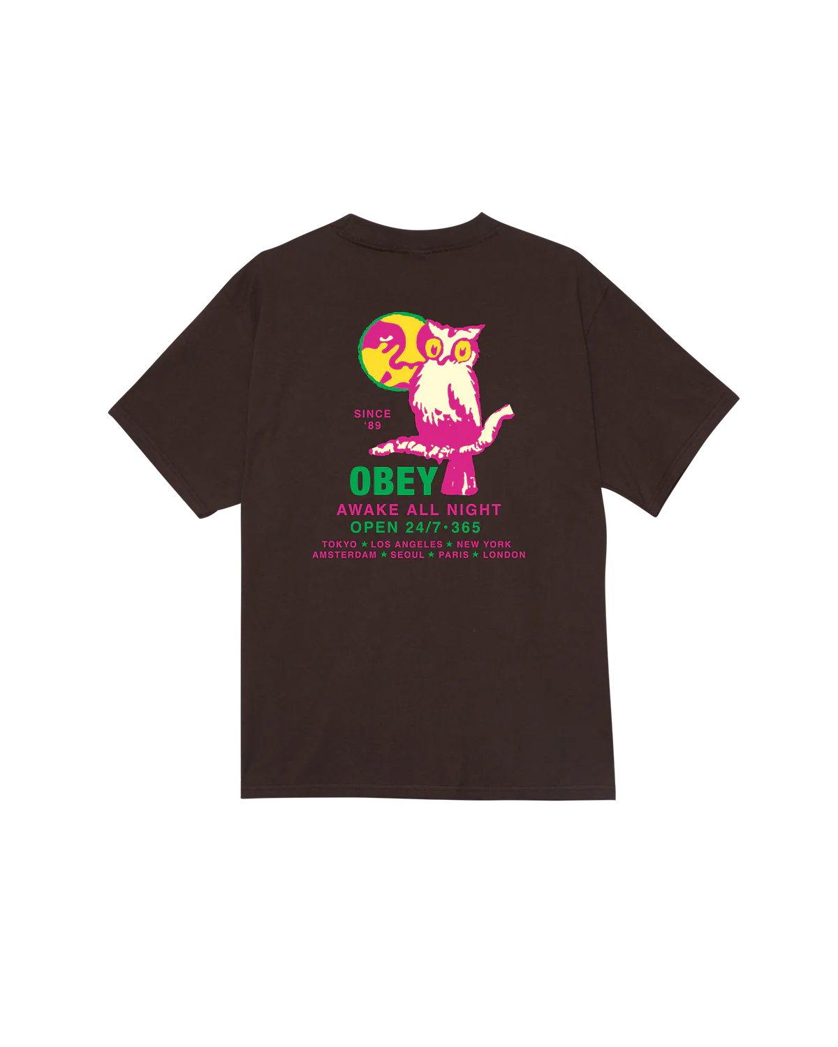 OBEY OWL S/S TEE Java Brown