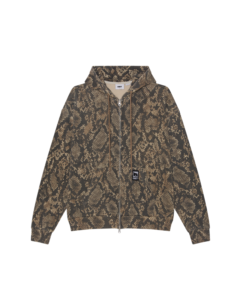 OBEY POST ZIP HOOD DUSTY VINTAGE RATTLESNAKE