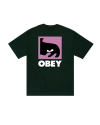 OBEY QUARTER EYE ICON HEAVYWEIGHT T-SHIRT FOREST GREEN