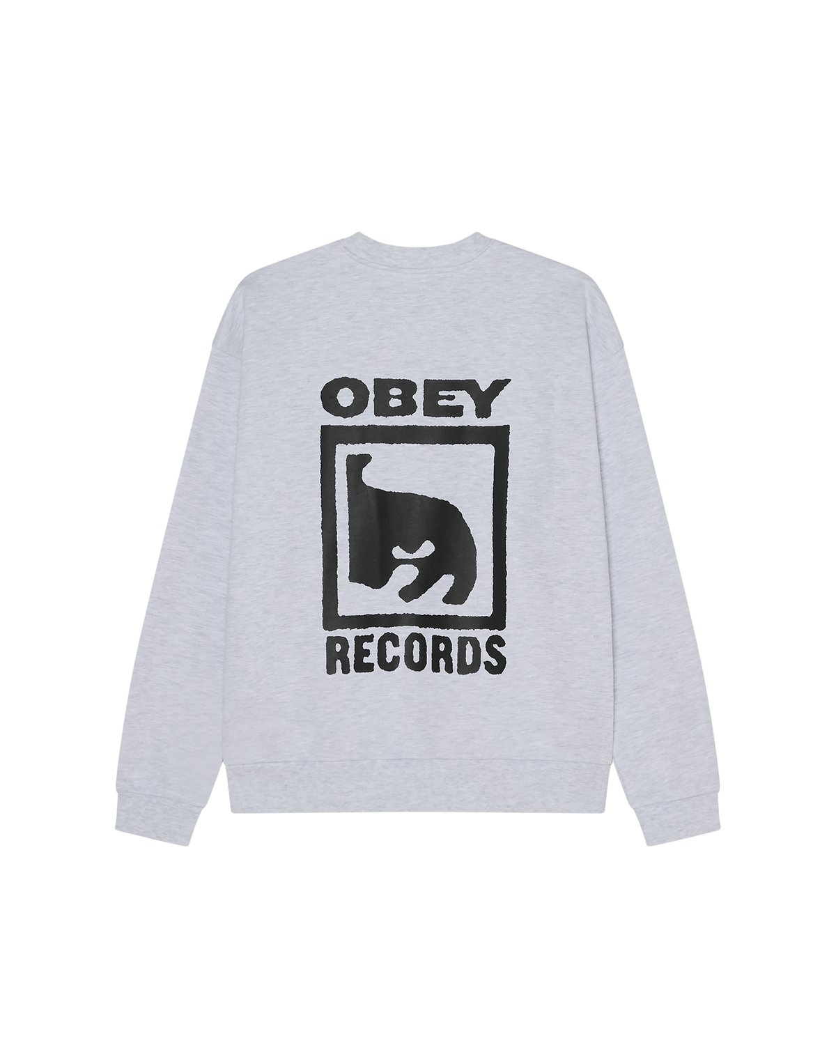 OBEY RECORDS EXTRA HEAVY CREWNECK ASH GREY