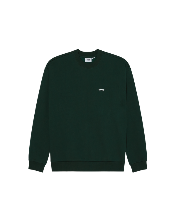 OBEY SHIELDS EXTRA HEAVY CREWNECK GREEN GABLES