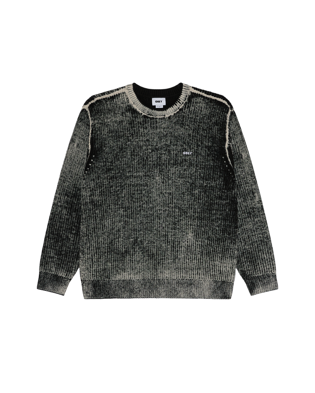 OBEY SPRAY EFFECT SWEATER DARK BLACK MULTI