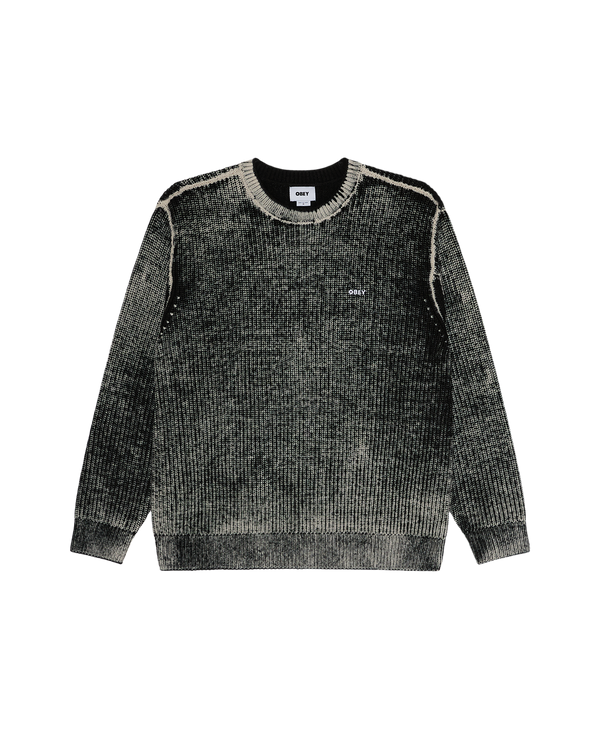 OBEY SPRAY EFFECT SWEATER DARK BLACK MULTI — Obey