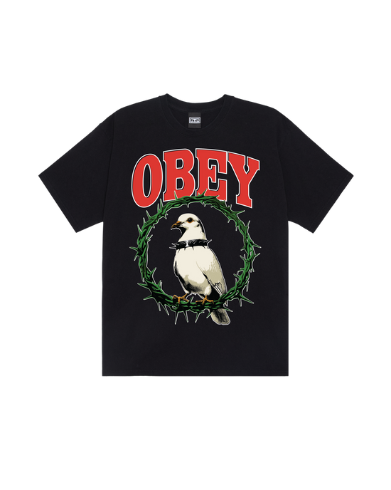 OBEY THORNS OF PEACE OVERSIZED T-SHIRT BLACK — Obey
