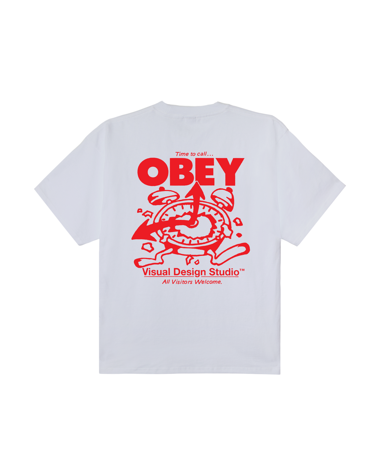 OBEY TIME TO CALL OBEY S/S TEE WHITE