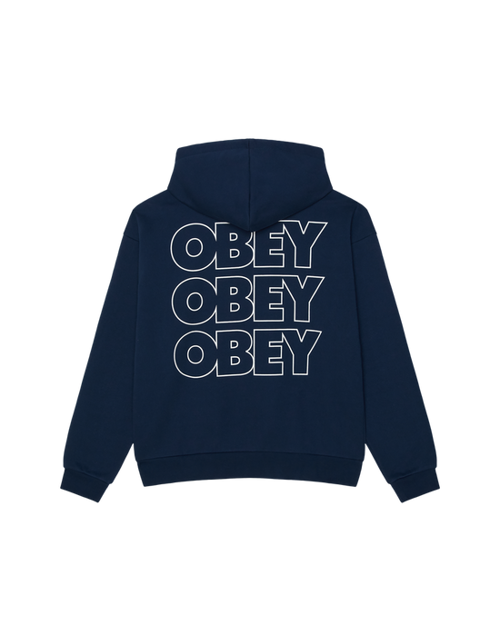OBEY TREBLE EXTRA HEAVY PULLOVER PAGEANT BLUE — Obey