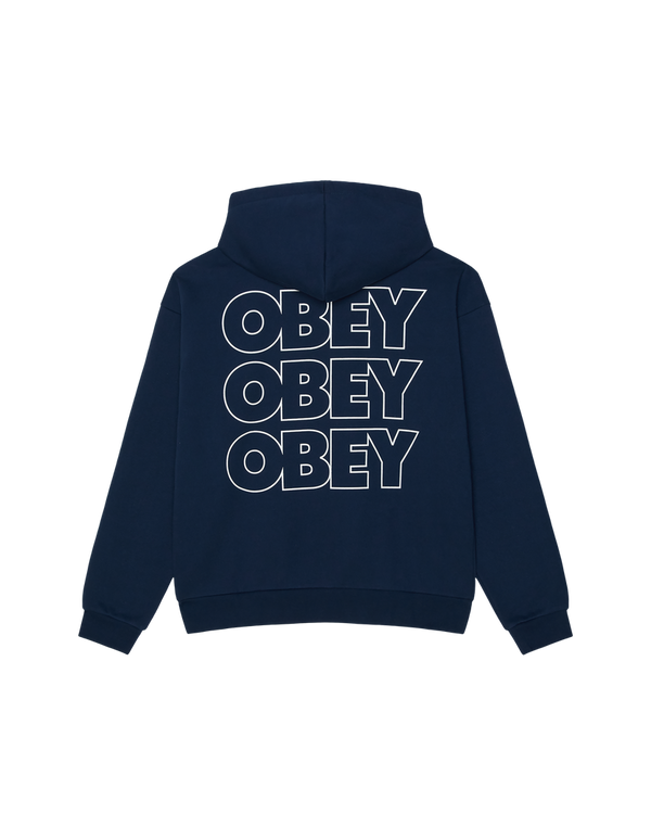 OBEY TREBLE EXTRA HEAVY PULLOVER PAGEANT BLUE — Obey