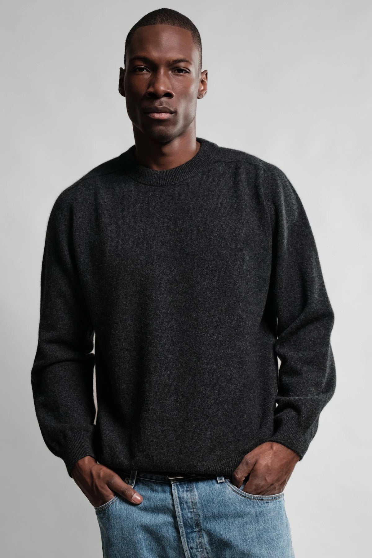 Nitto Knitwear PULL COL ROND ARMEN CHARCOAL