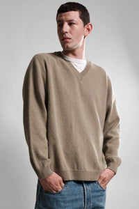 Nitto Knitwear PULL COL V ARMEN KHAKI