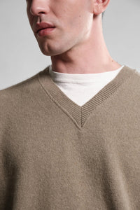 Nitto Knitwear PULL COL V ARMEN KHAKI
