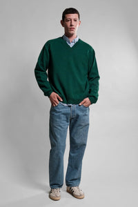 Nitto Knitwear PULL COL V ARMEN VERT SACRAMENTO