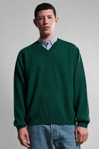 Nitto Knitwear PULL COL V ARMEN VERT SACRAMENTO