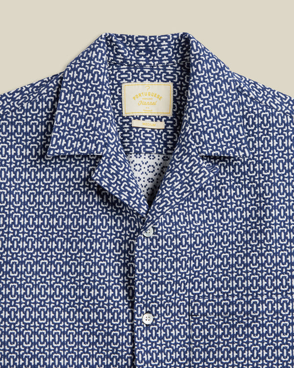 Portuguese Flannel ABSTRACT S/S SHIRT Blue