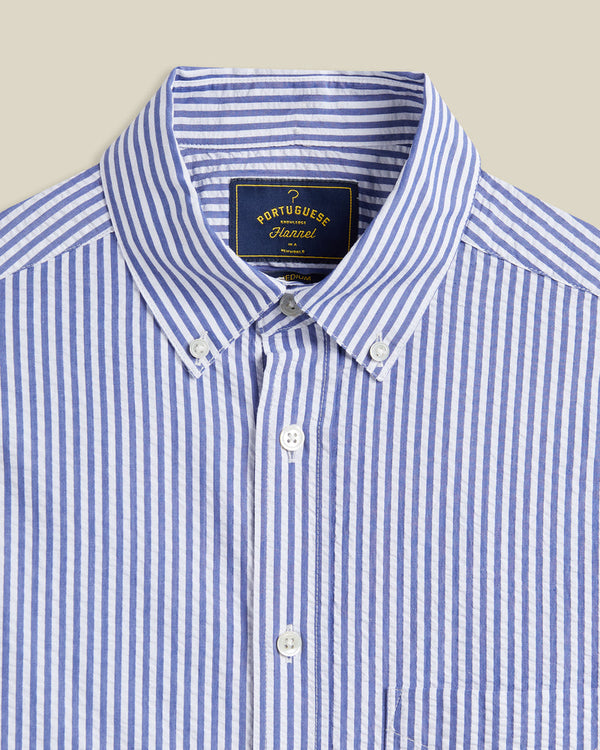 Portuguese Flannel ATLANTICO STRIPE L/S SHIRT Blue