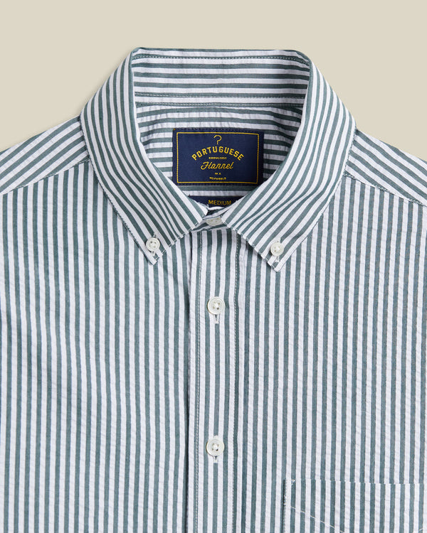 Portuguese Flannel ATLANTICO STRIPE L/S SHIRT Green